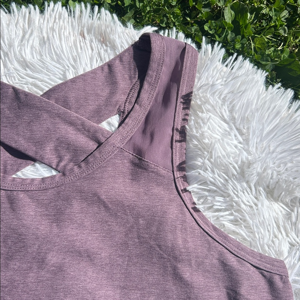 We Wander WeFlex Dark Purple Crossover Cut-Out Tank Top Size Medium - Picture 6 of 16
